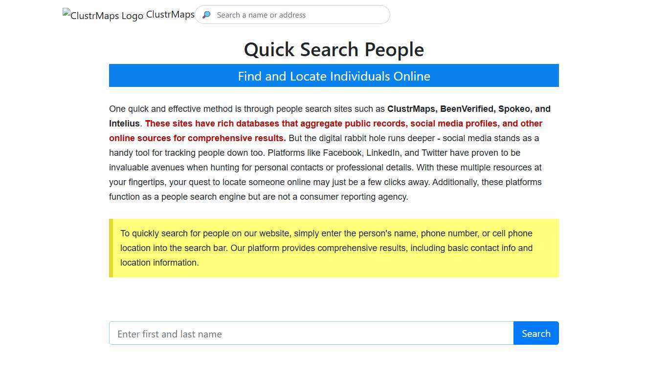 How to find a person using people search sites